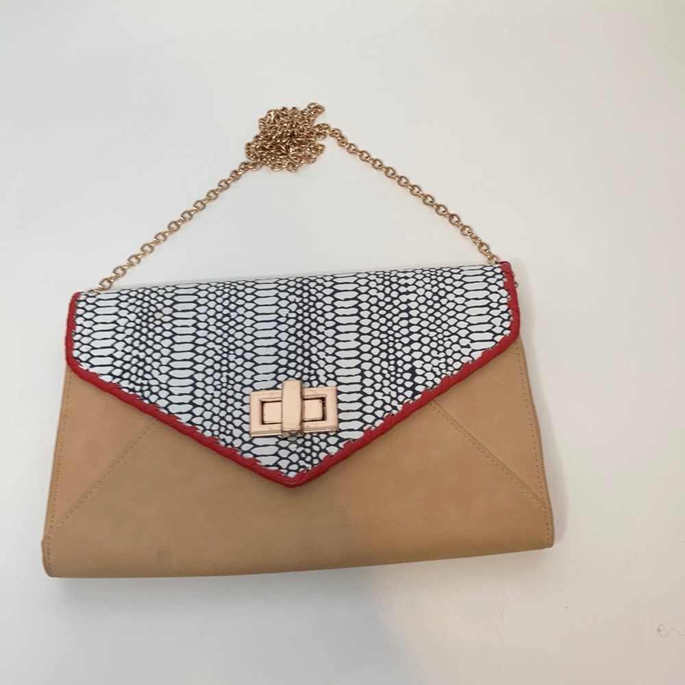Aldo envelope clutch bag with gold chain